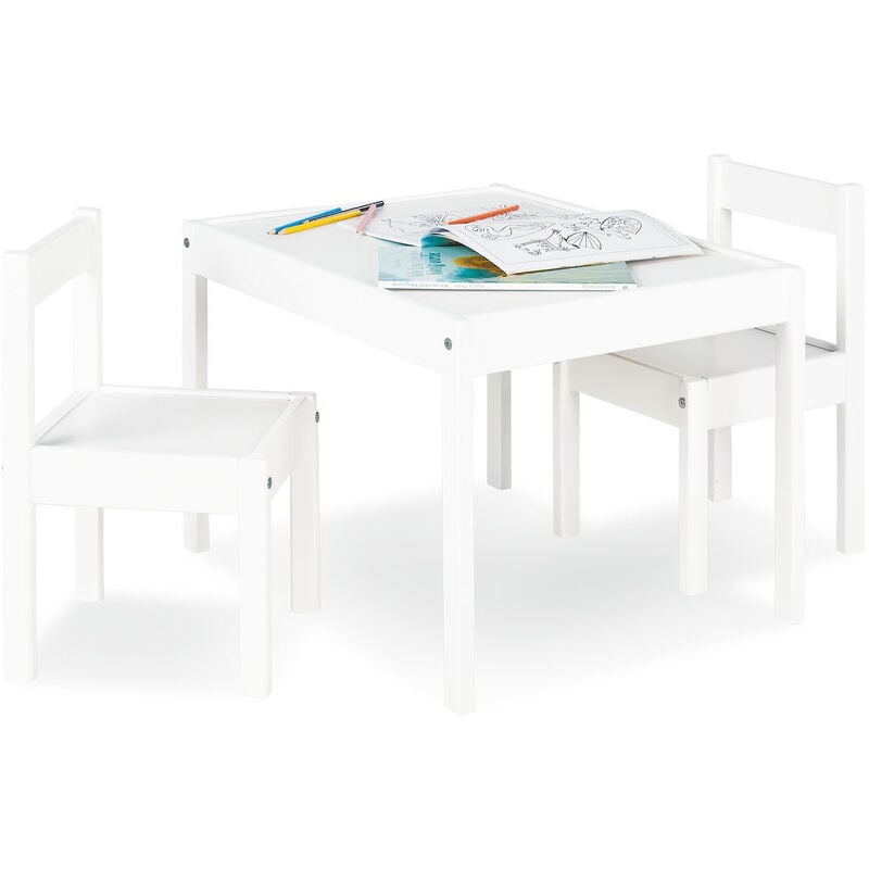 Ensemble de table et chaises pour enfants 'Sina', 3 pièces - blanc - Pinolino