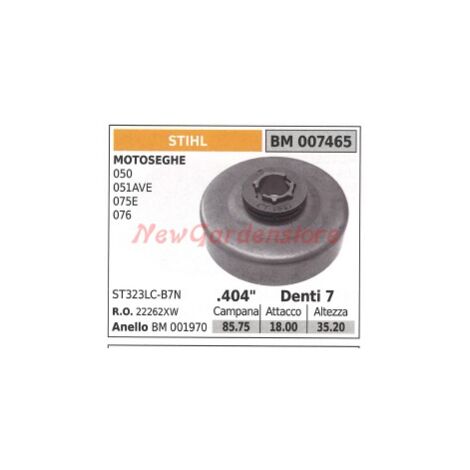 Piñón de la campana del embrague de la motosierra STIHL 050 051AVE 075E 076 007465 22262XV
