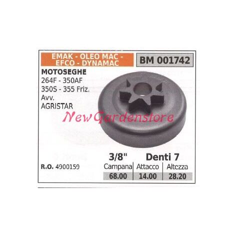 Piñón motor motosierra EMAK 264F 350AF 350S 355 3/8' dientes 7 001742