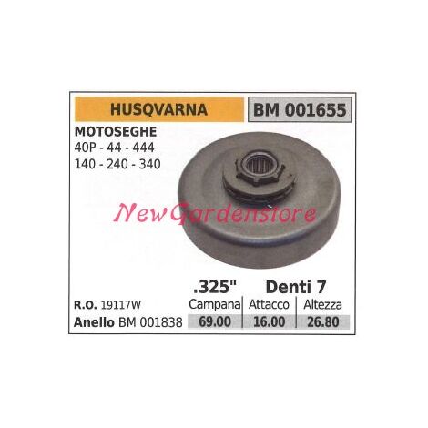 Piñón para motor de motosierra HUSQVARNA 40P 44 444 140 240 340 .325' dientes 7 001655