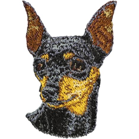 Pinscher nain - patch en forme de chien, patch brodé, décoration unique pour sac à dos par Art-Dog