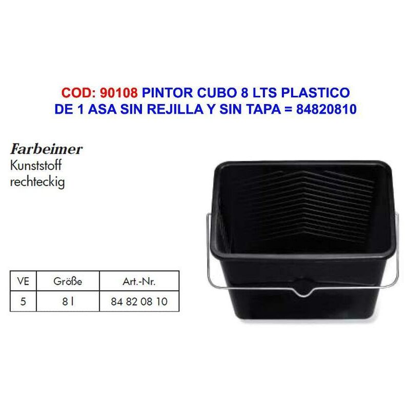 

pintor cubo 8 lts plastico 1 asa sin rejilla y sin tapa 84820810 - Mibricotienda