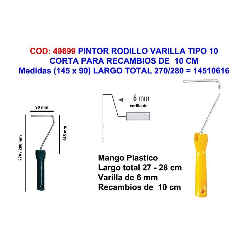 

MIBRICOTIENDA pintor varilla rodillo corta 10 (145x 90) largo 280 14510616