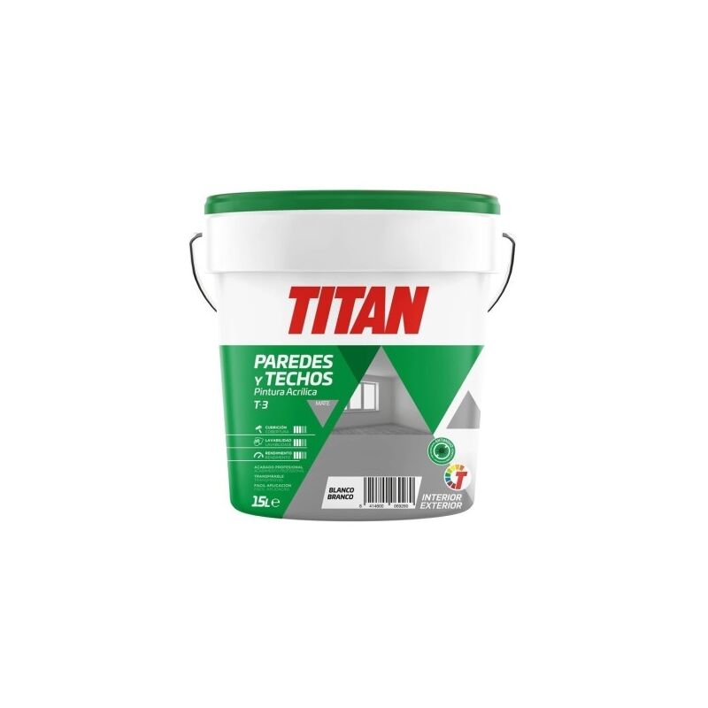

Pintura Acril Mate Int/Ext 15 Lt Bl T3 - Titan