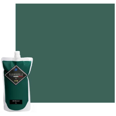 Pintura acrílica lavable satinada BARBOUILLE - Para paredes, techos, muebles y madera - 1L - Azul petróleo