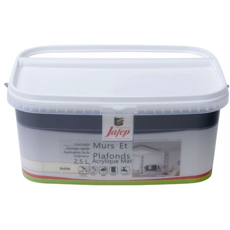 Pintura acrílica mate color marfil para pared y techo  2,5L  Jafep