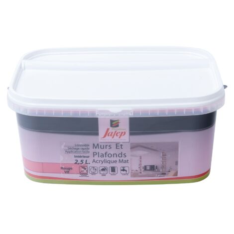 Pintura acrílica mate roja brillante para paredes y techos  2,5L  Jafep