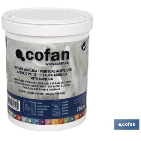 PINTURA ACRILICA PARA BAÑOS Y COCINAS 750 ML BLANCO