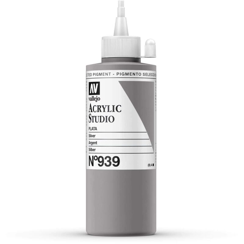 

PINTURA ACRILICA VALLEJO STUDIO 200 ML | COLOR: 939 Plata - 939 Plata