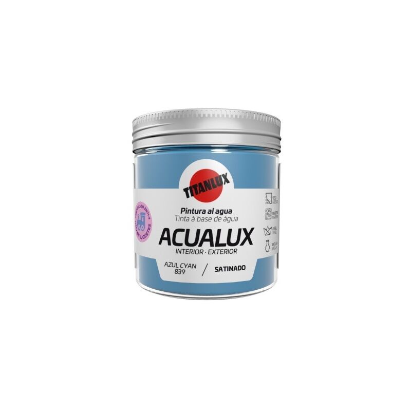 

Pintura al agua Acualux Colores Azules Titanlux | 839-Azul Cyan - 75 mL