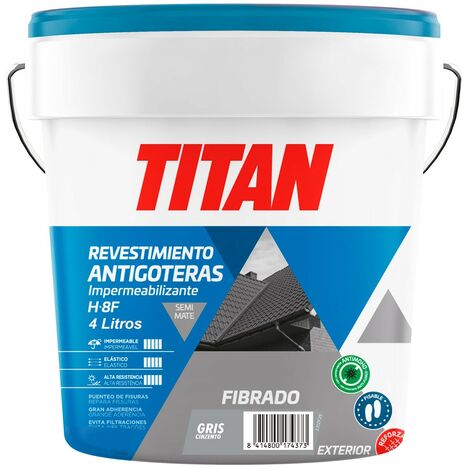 PINTURA ANTIGOTERAS ACRIL. 4 LT GR FIB SEMI-MATE EXT. TITAN