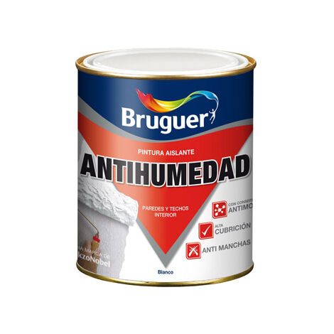 Pintura Antihumedad Mate 750 Ml Blanco Bruguer