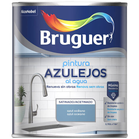 Pintura azulejos al agua satinado azul océano 750 ml