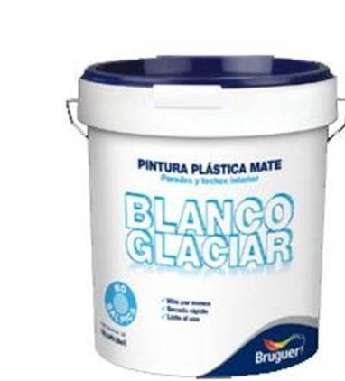 Pintura Bruguer plastica blanco glaciar 15 lt