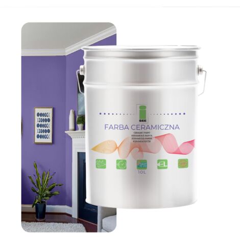 PINTURA CERÁMICA PARA PARED LAVABLE, COLOR LILA PÚRPURA, 10 L, RESISTENTE A LAS MANCHAS
