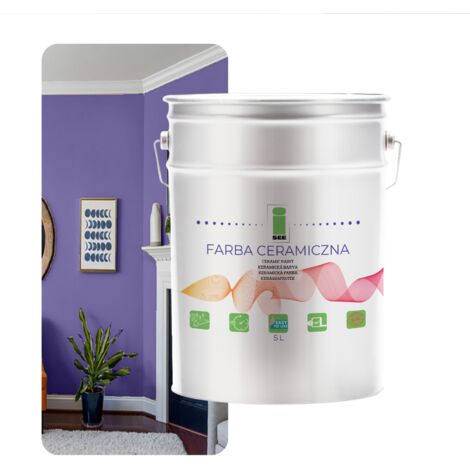 PINTURA CERÁMICA PARA PARED LAVABLE, COLOR LILA PÚRPURA, 5 L, RESISTENTE A LAS MANCHAS