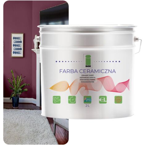 PINTURA CERÁMICA PARA PARED LAVABLE, COLOR MORADO PASTEL, 2 L, RESISTENTE A LAS MANCHAS