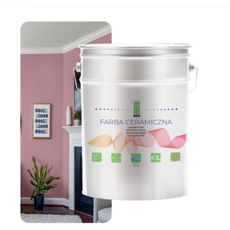 Pintura cerámica para paredes, lavable, clara, rosa turca, 10 l, Polonia