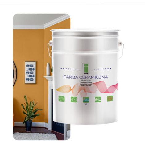 Pintura cerámica para paredes, lavable, dorada, terracota clara, 5 L
