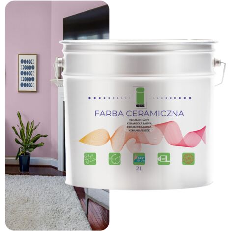 PINTURA CERÁMICA PARA PAREDES, LAVABLE, ROSA EN POLVO, 2 L, RESISTENTE A LAS MANCHAS