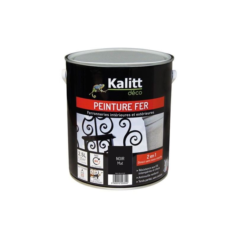 

Pintura de hierro antioxidante negro mate 2,5L - Kalitt