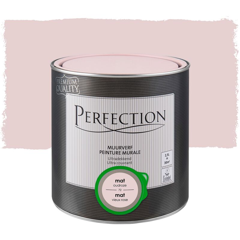 

Pintura de Pared para Interior, Perfection - Mate - 72 Viejo Rosa - 2,5L - 30m² - 72 Rosa Viejo