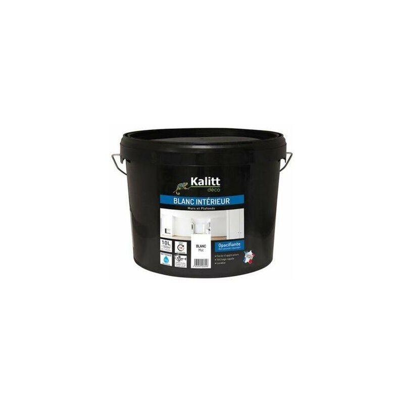 

Pintura de pared/techo de una sola capa de acrílico blanco mate 10L - KALITT