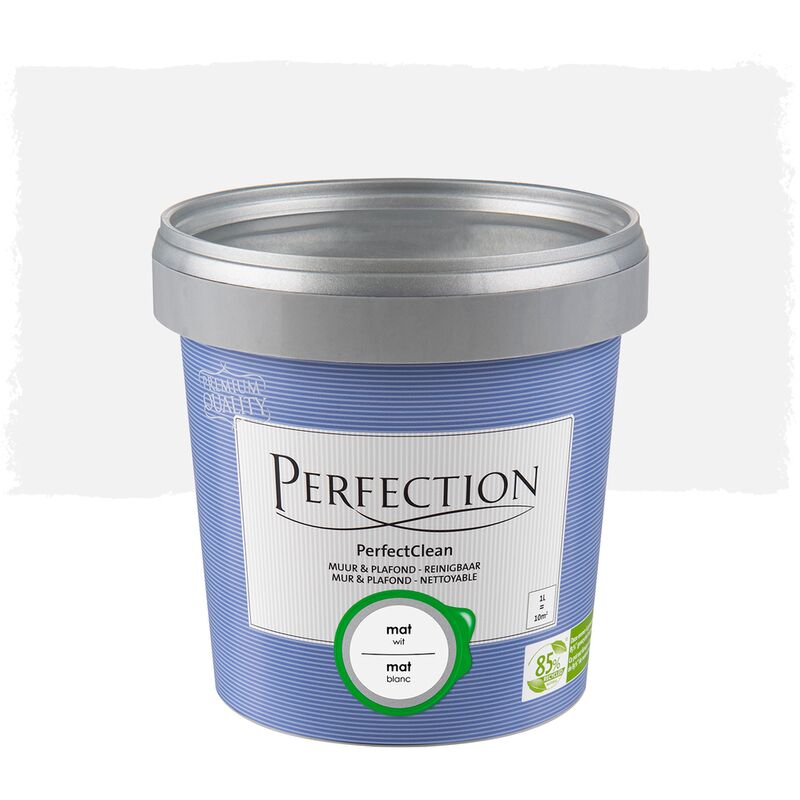 

Pintura de pared y de techo lavable 'PerfectClean' - Mate - Blanco - 1L - 10m² - Blanco - Perfection