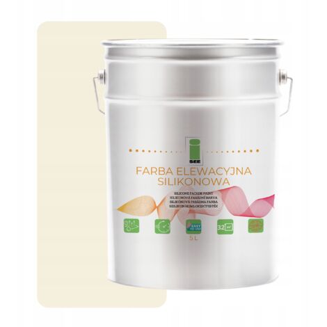 Pintura de silicona para fachadas, blanca, beige claro, 5 l + antialgas