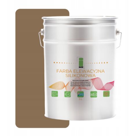 Pintura de silicona para fachadas, color beige/marrón queso, 5 l + antialgas
