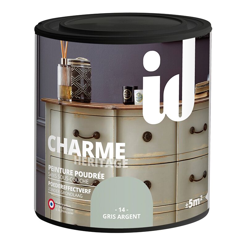 

Id Paris - La pintura decorativa 'lujo' gris plata mate - 500ml - Gris argent