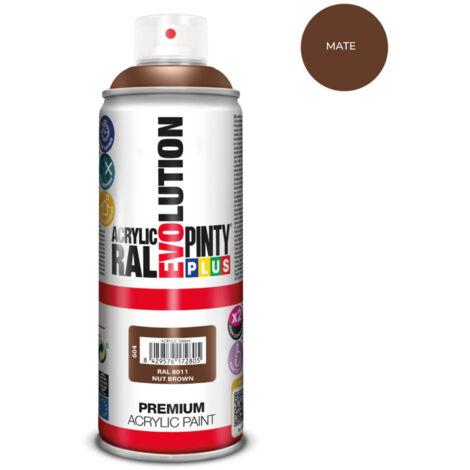 Pintura En Spray Acrílica 520cc Acabado Mate Ral8011 Marrón Nuez Pintyplus Evolution