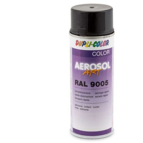 Pintura en spray de color AEROSOL Art negro azabache brillante RAL 9005 Aerosol de 400 ml (Por 6)
