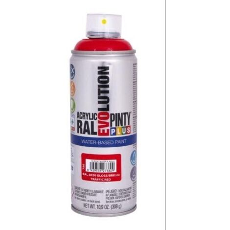 Pintura en spray pintyplus evolution water-based 520 cc ral 3020 rojo tráfico