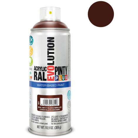 Pintura en spray pintyplus evolution water-based 520 cc ral 8017 chocolate