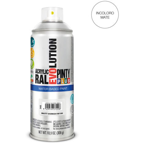 PINTURA EN SPRAY PINTYPLUS EVOLUTION WATER-BASED 520cc M199 BARNIZ MATE