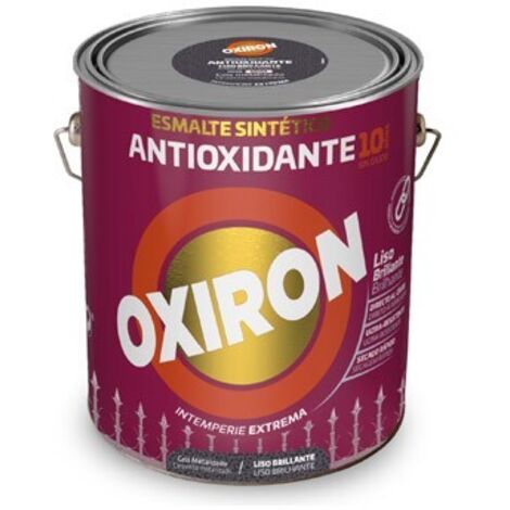 Pintura Esmalte OXIRON TITAN Liso GRIS METALIZADO 4L TITAN