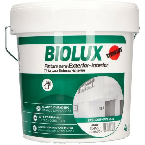 PINTURA FACHADAS BIOLUX BLANCO MATE 4L