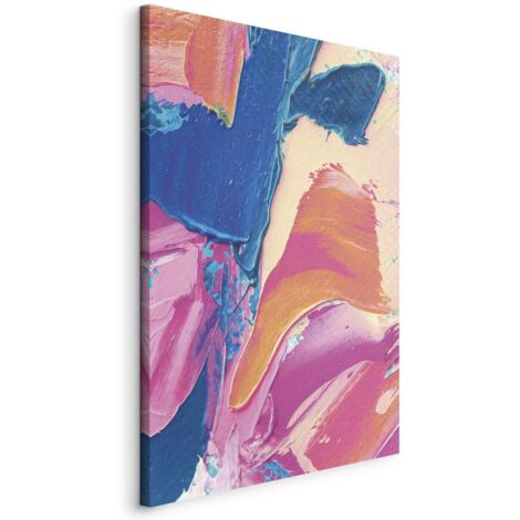 Pintura - Formas enérgicas - una composición dinámica de pintura al óleo sobre lienzo / Expresión colorida - fuertes contrastes en una composición enérgica