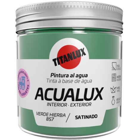 Pintura manualid. al agua 75 ml ver/hie satin. acualux titan