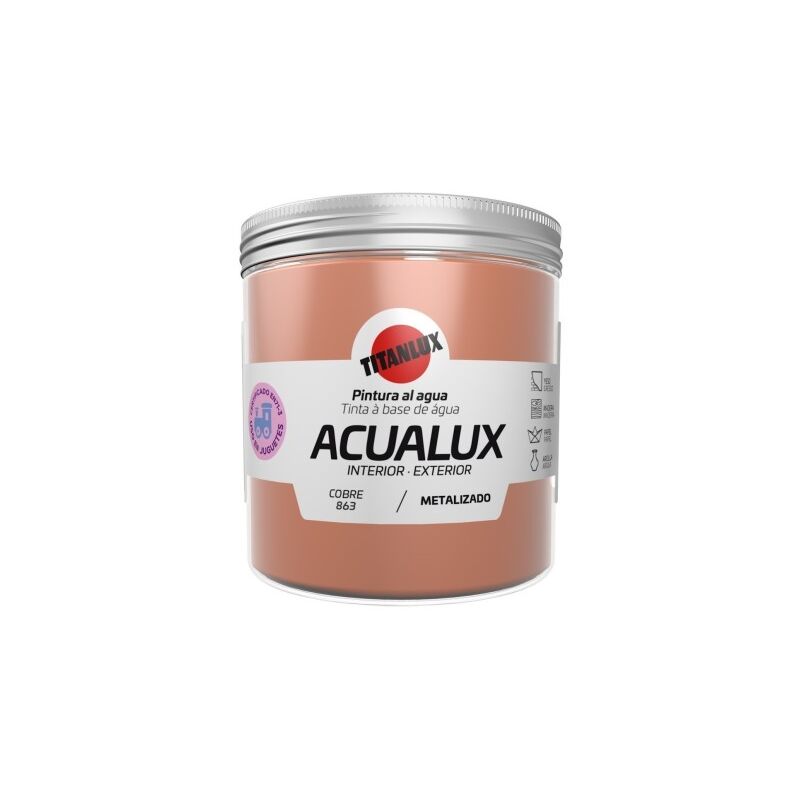 

Titan - Pintura Manualidades Al Agua 250 Ml Cobre Satinado Metalalizado Acualux