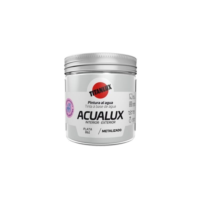 

Pintura al agua Acualux Colores Metalizados 861-Plata - 75 mL - Titanlux