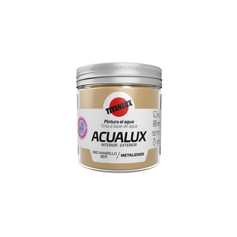 

Titan - Pintura Manualidades Al Agua 75 Ml Oro Ama Satinado Metalalizado Acualu