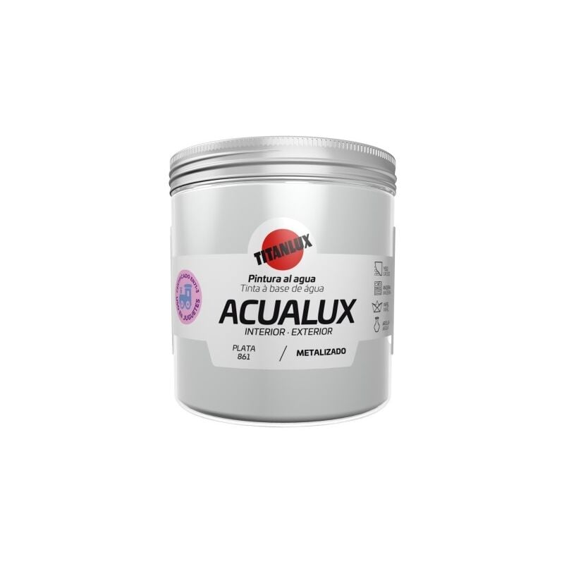 

Titan - Pintura Manualidades Al Agua 250 Ml Pla Satinado Metalalizado Acualux T