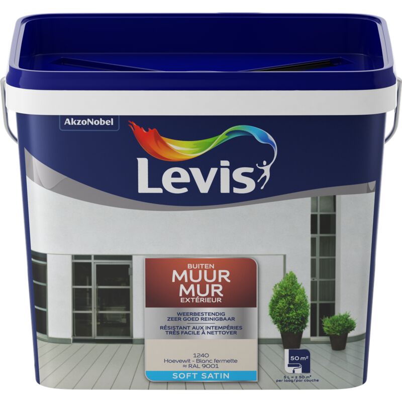 

Pintura mural ' ' Frente Experto 'blanco satinado granja 5L - Blanc Fermette - Levis