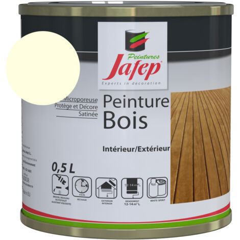 Pintura para madera blanca marfil 0,5l Jafep