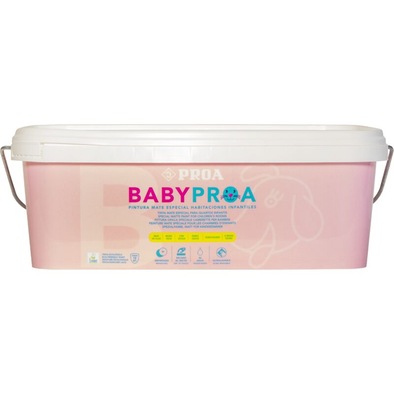 

Pintura plástica ecológica Baby Habitaciones infantiles, Blanco 2.50lts - Proa