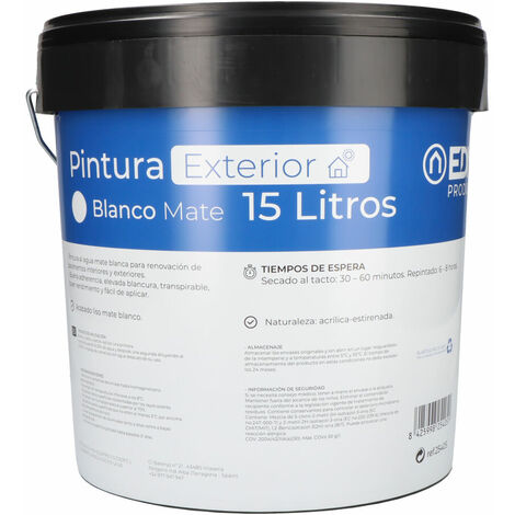 Pintura Plast. Ext/Int Antimoho Blanco Mate 15L 