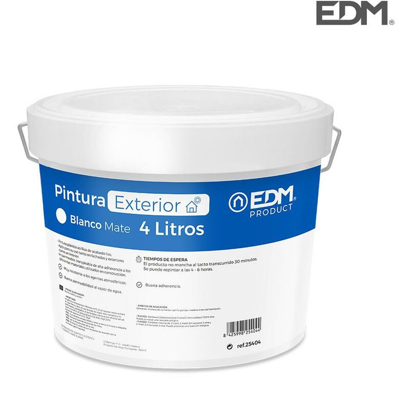 

Pintura Plastica Mate Interior / Exterior Blanca 4L Edm - Neoferr..