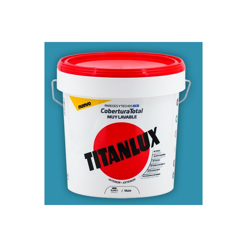 

Pintura Plástica Cobertura Total Colores 15L Titanlux | Azul calipso